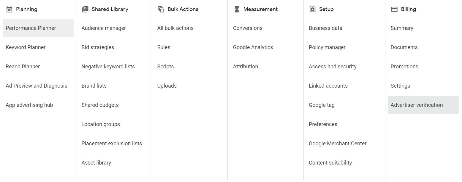 An illustration showing the Google Ads Verification process with a checkmark indicating successful completion.