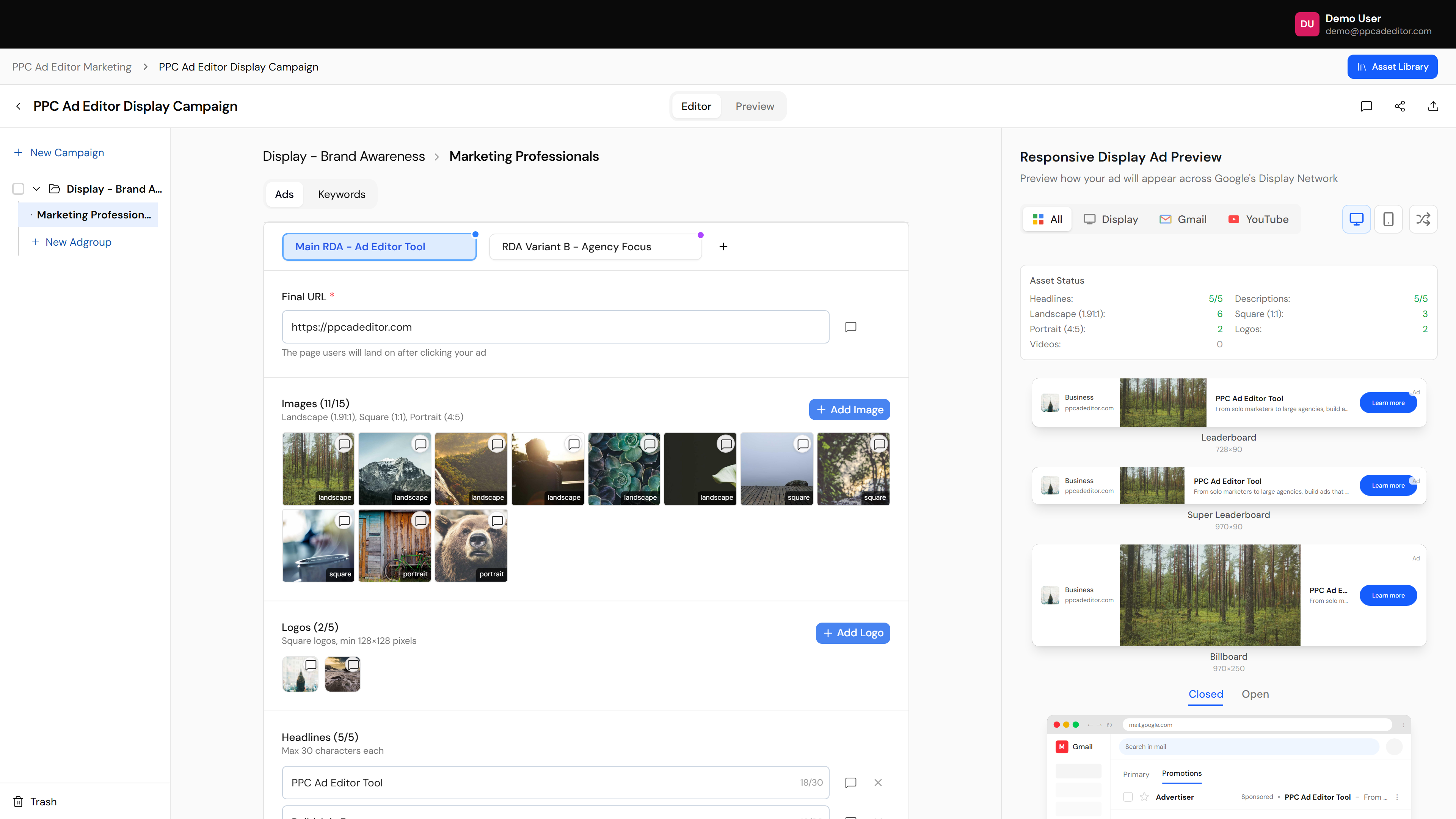 Display Ads Editor